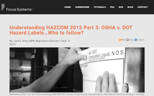 了解HAZCOM 2012第3部分OSHA vs DOT危险标签