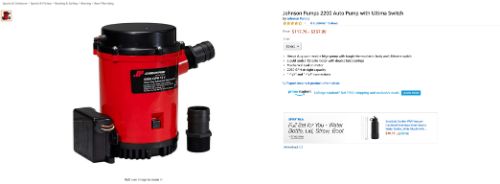 Johnson Pumps 2200带Ultima开关的自动泵