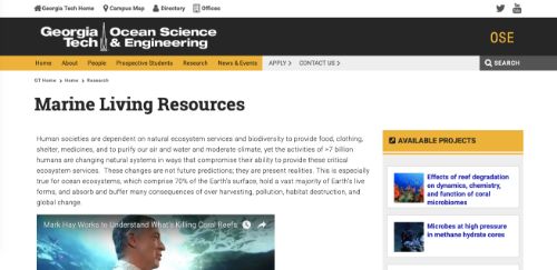 海洋生活资源 - 乔治亚科技狗万APP下载海洋科学与工程