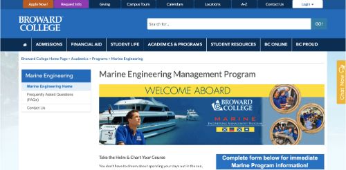 Broward College Marine Engineering Management计划